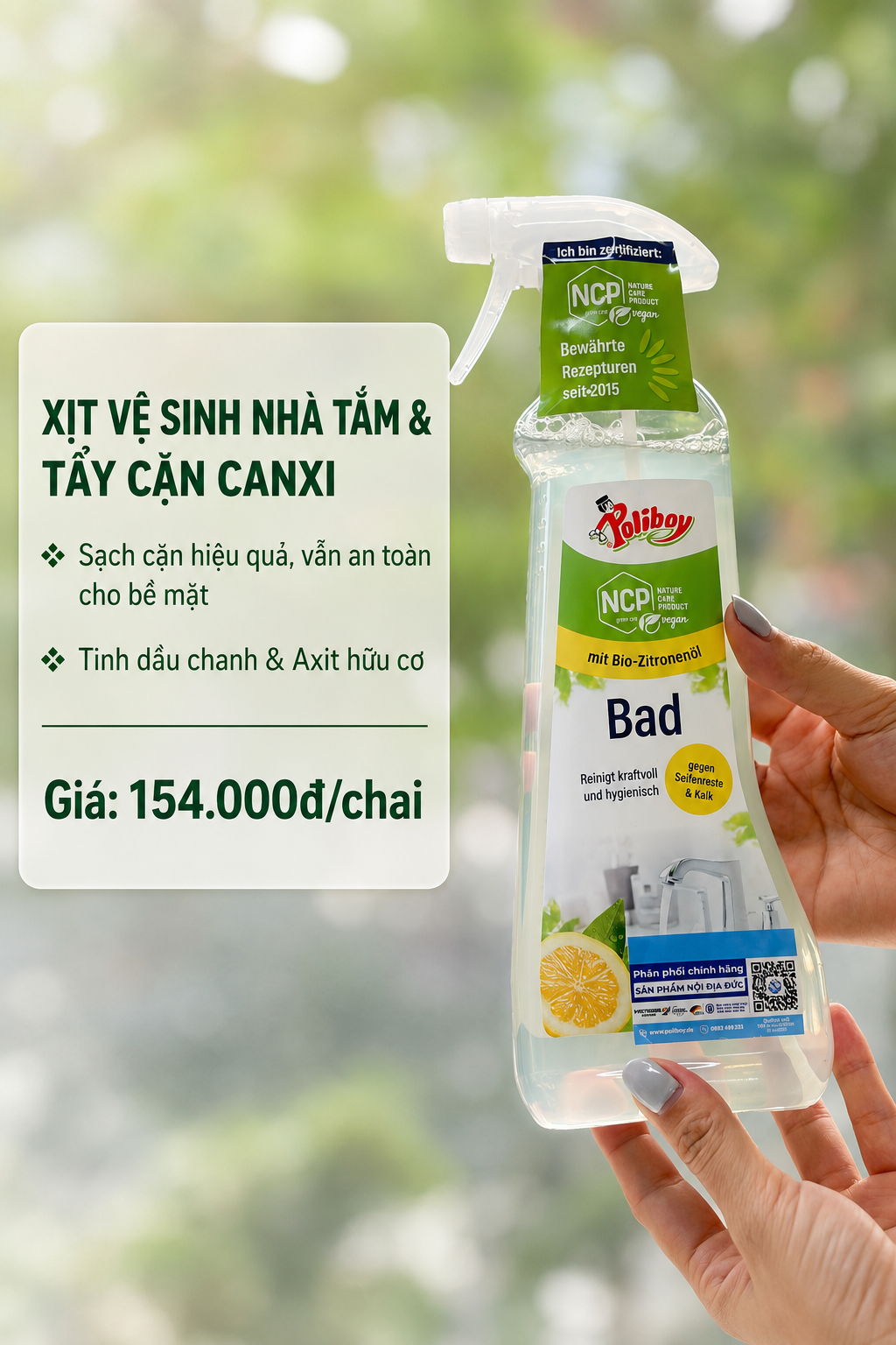 Xịt vệ sinh nhà tắm và tẩy cặn canxi